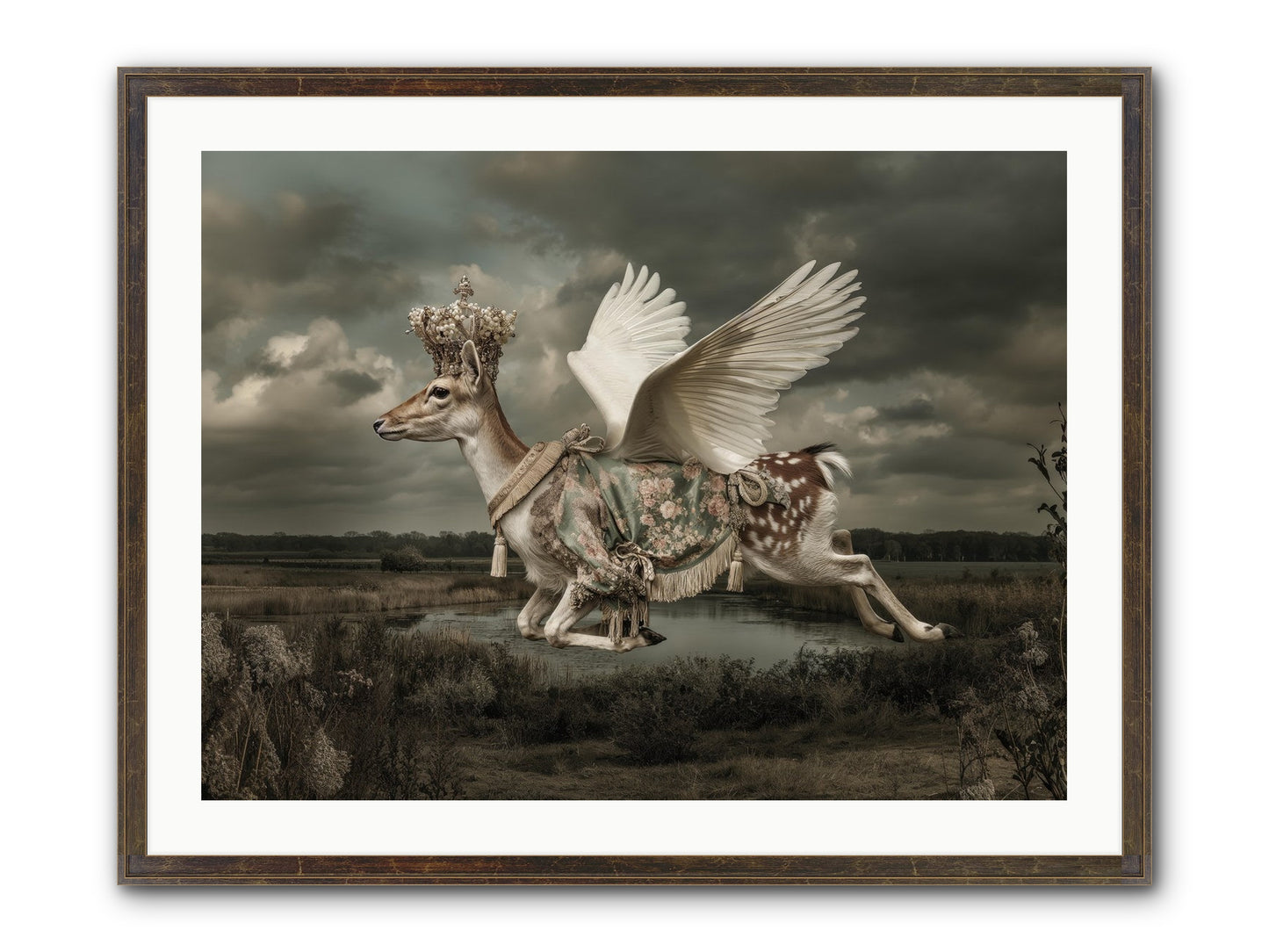 The River Wrote Its Name Framed Print - Slimwoods Black/Gold 32x24