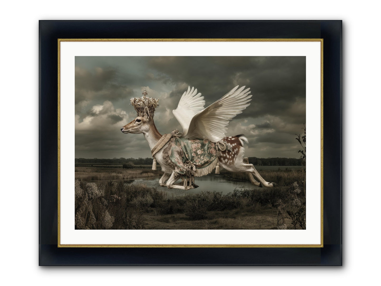 The River Wrote Its Name Framed Print - Wide Black w/Gold 32x24