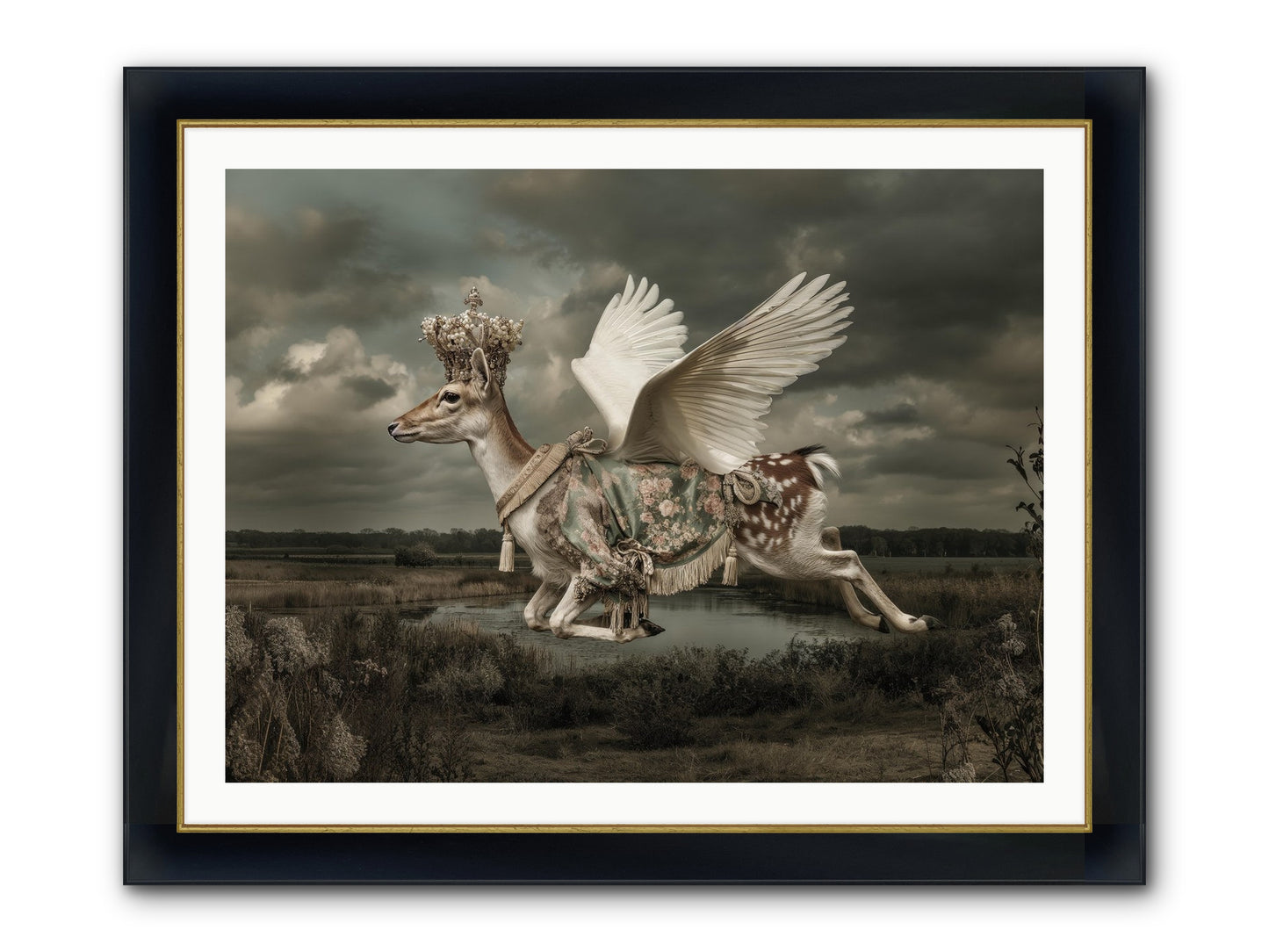 The River Wrote Its Name Framed Print - Wide Black w/Gold 40x30