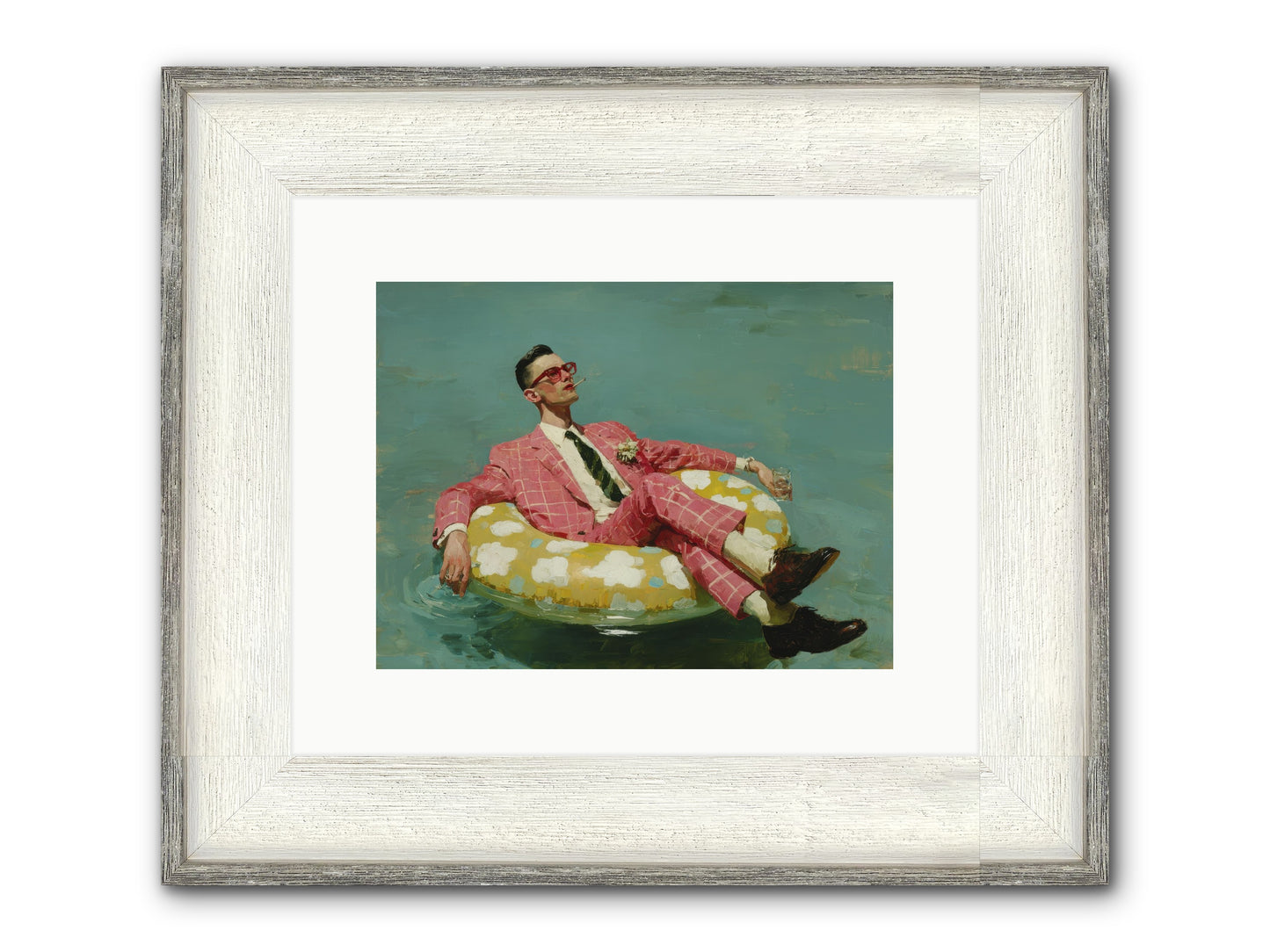 The Riviera Ledger Framed Print - Driftwood White 12x9