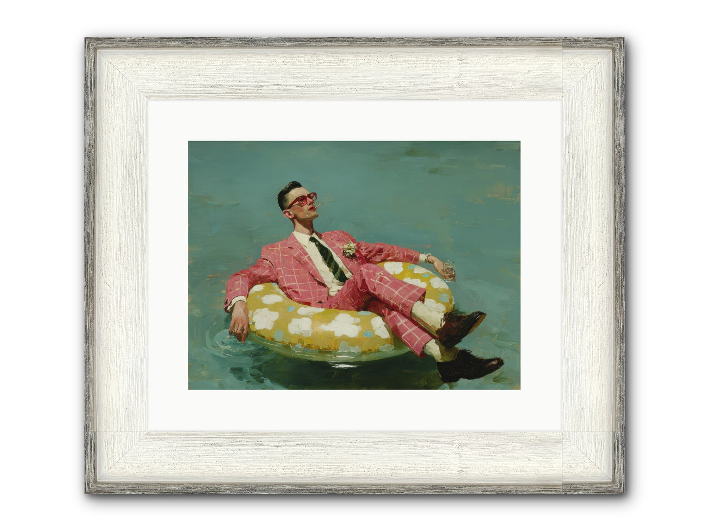 The Riviera Ledger Framed Print - Driftwood White 16x12