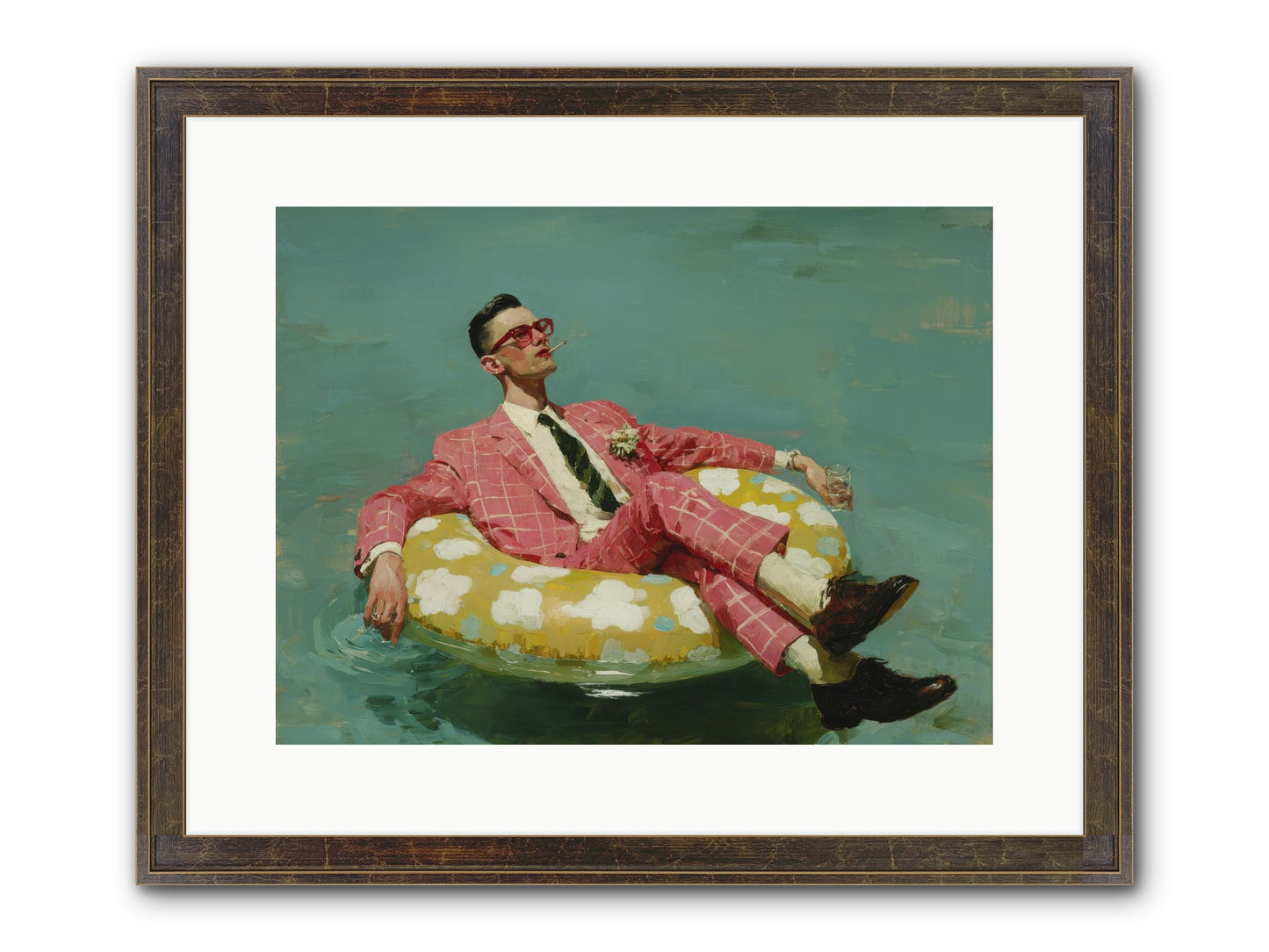The Riviera Ledger Framed Print - Slimwoods Black/Gold 16x12