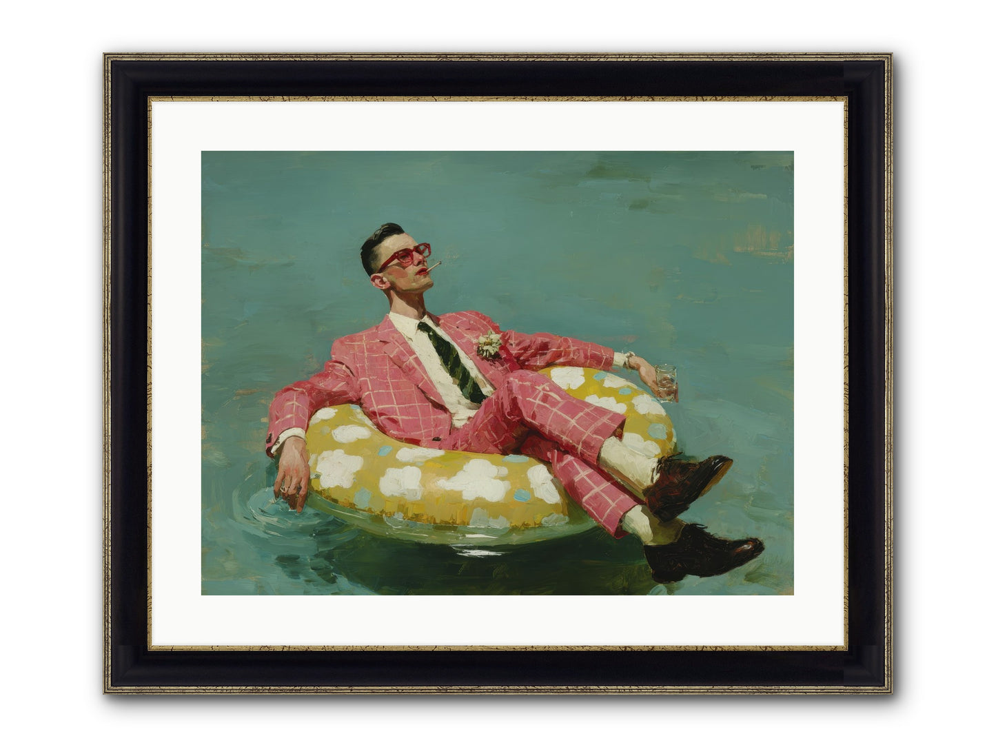 The Riviera Ledger Framed Print - Black & Gold 24x18