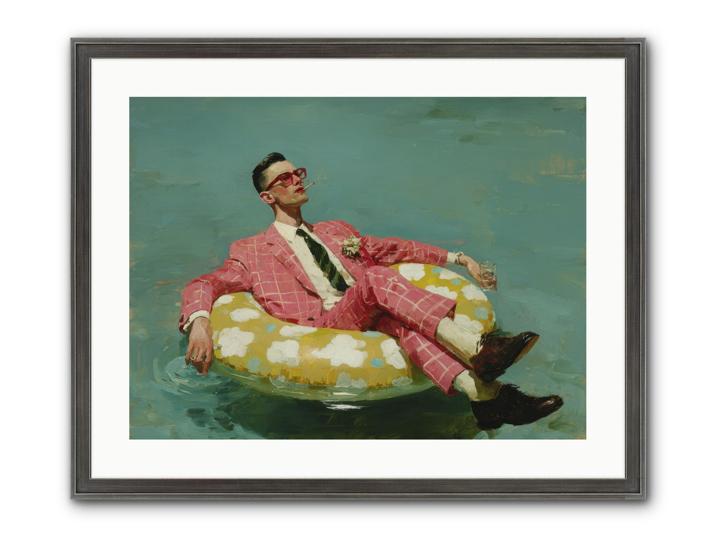 The Riviera Ledger Framed Print - Slimwoods Black/Silver 24x18