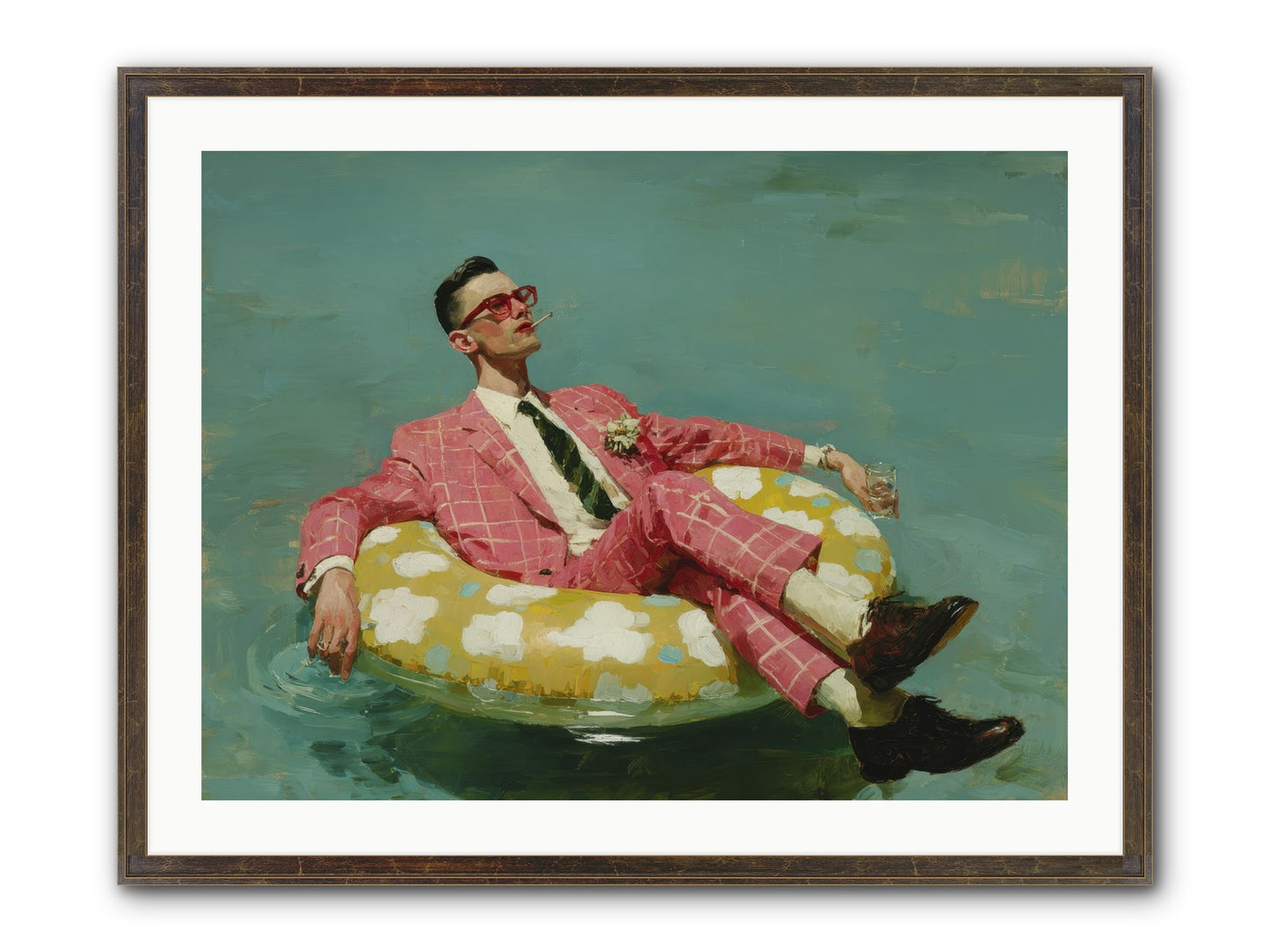 The Riviera Ledger Framed Print - Slimwoods Black/Gold 32x24