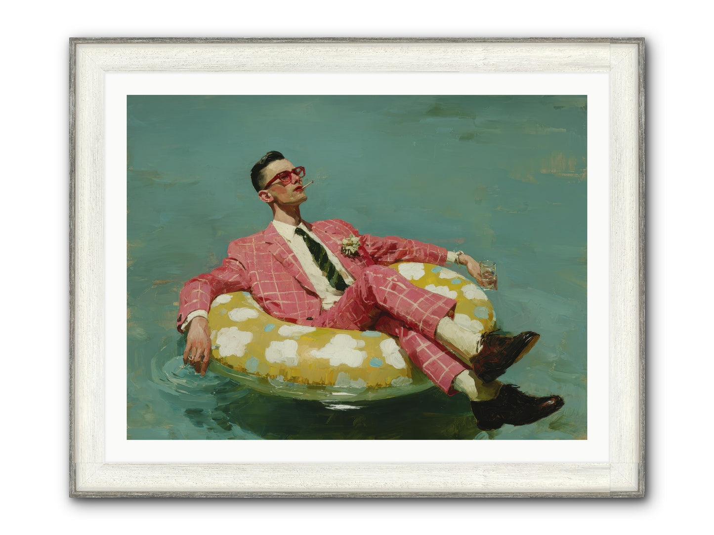 The Riviera Ledger Framed Print - Driftwood White 40x30