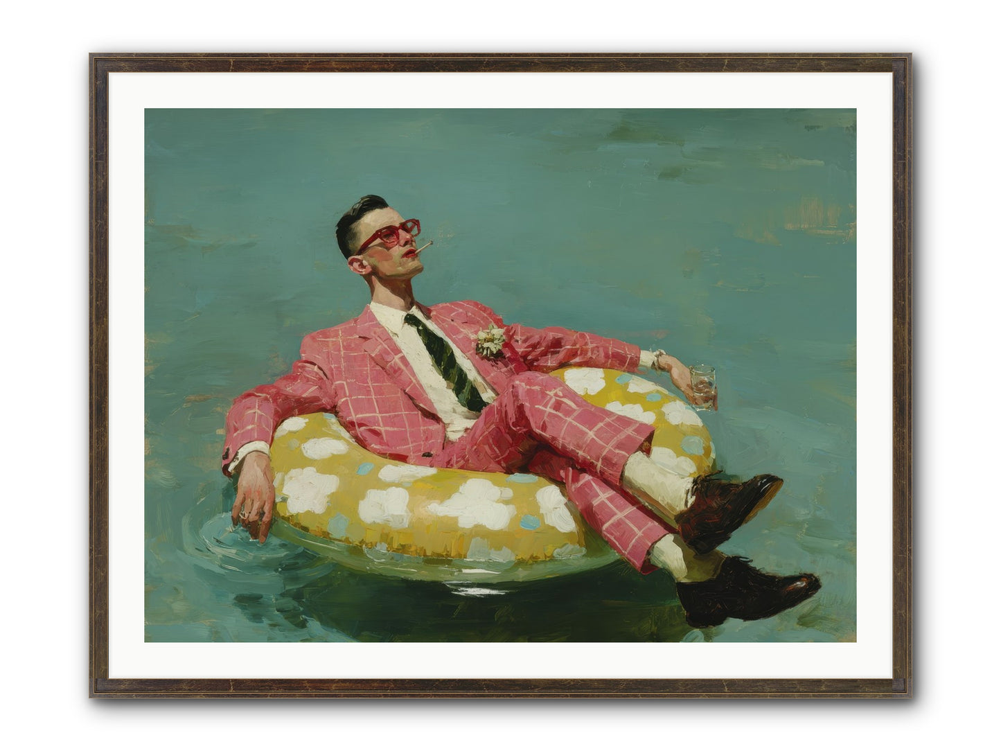 The Riviera Ledger Framed Print - Slimwoods Black/Gold 40x30