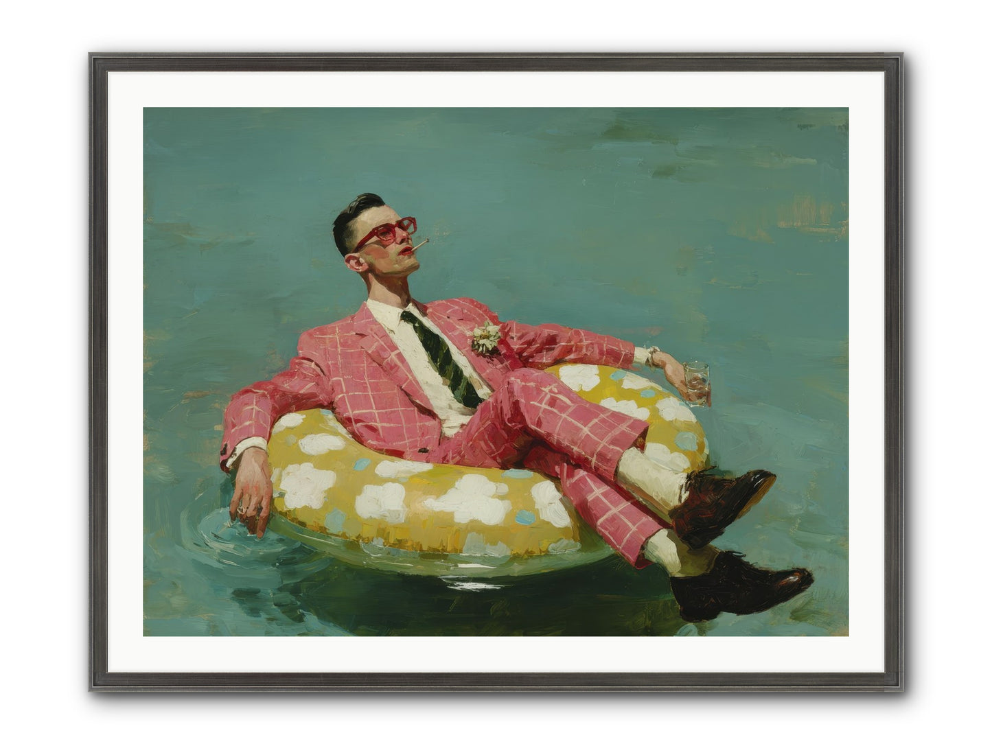 The Riviera Ledger Framed Print - Slimwoods Black/Silver 40x30