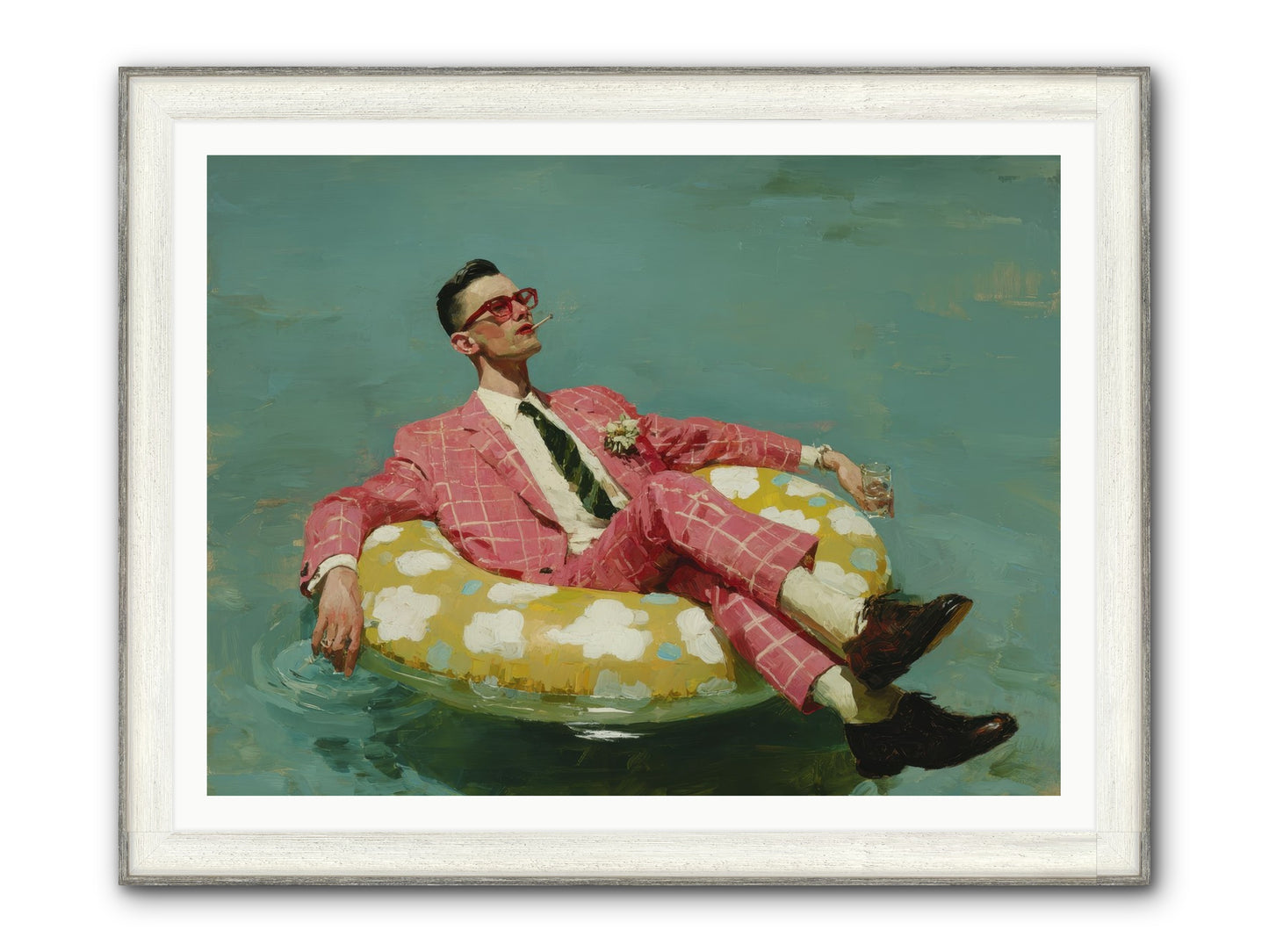 The Riviera Ledger Framed Print - Driftwood White 48x36