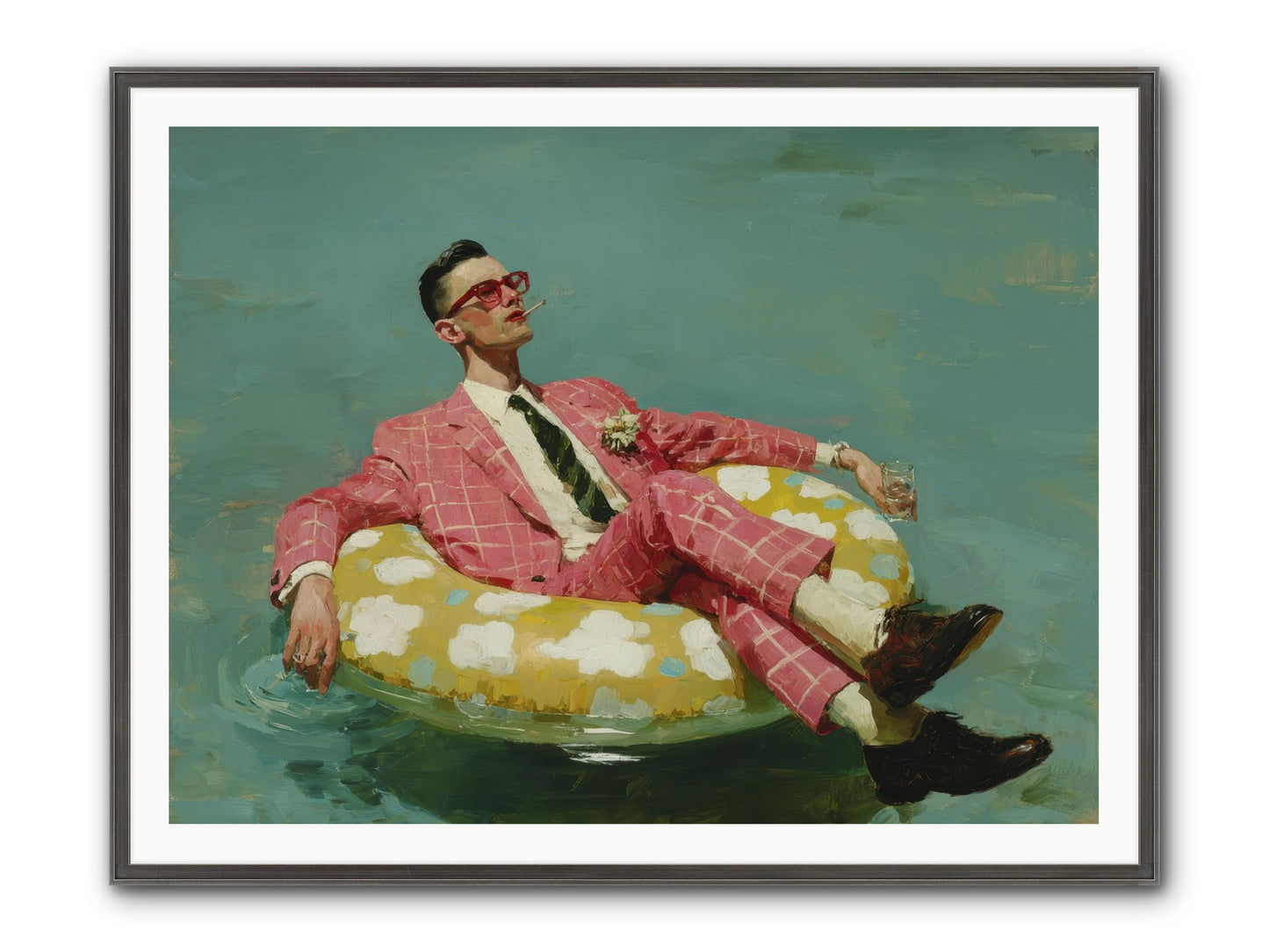 The Riviera Ledger Framed Print - Slimwoods Black/Silver 48x36