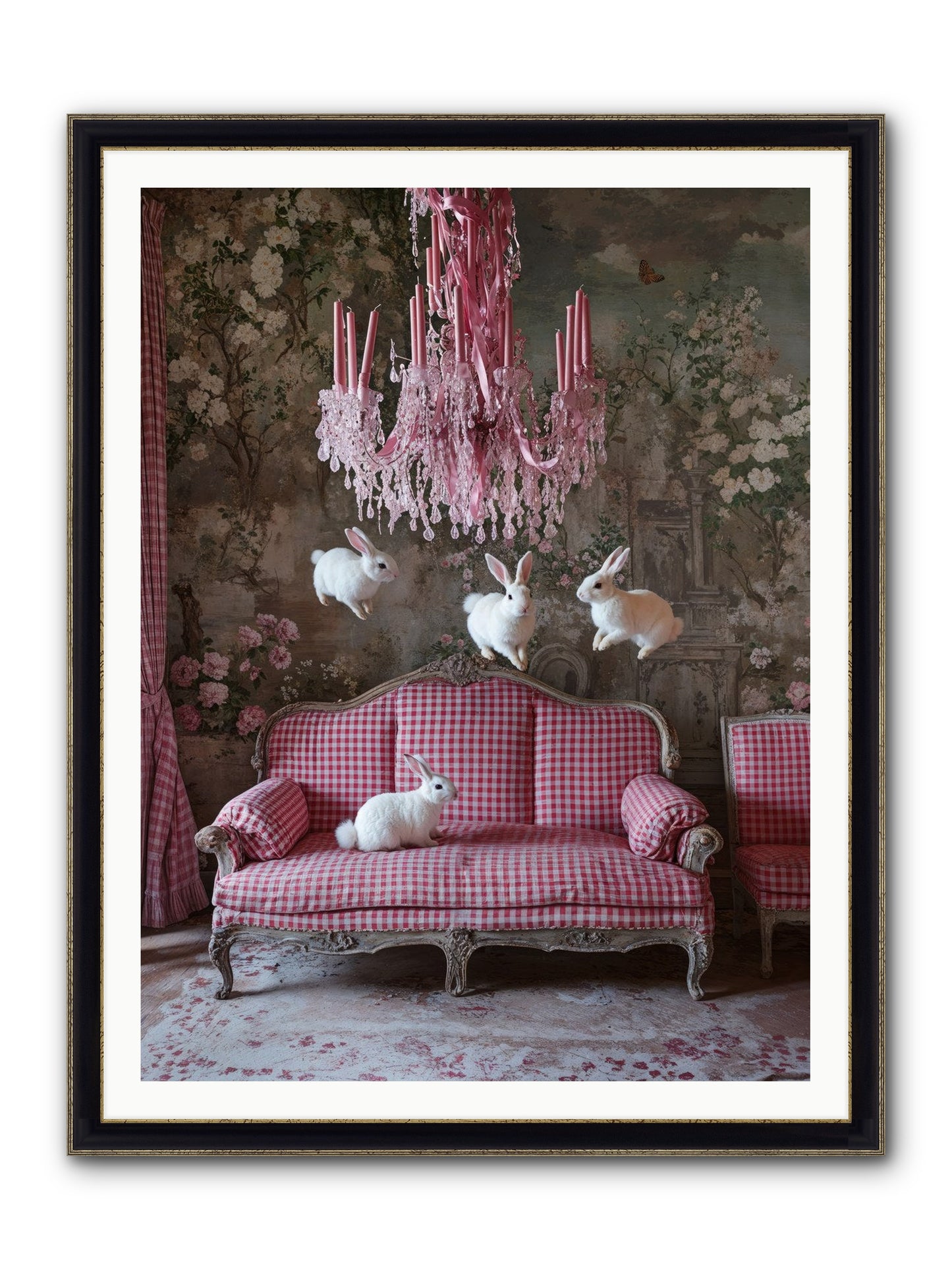 The Rose Rebellion Framed Print - Black & Gold 36x48