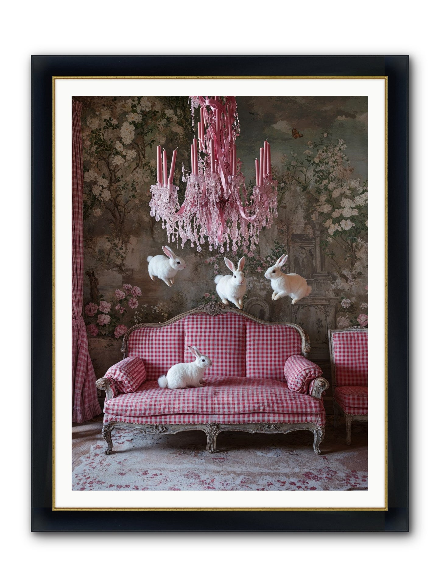 The Rose Rebellion Framed Print - Wide Black w/Gold 36x48