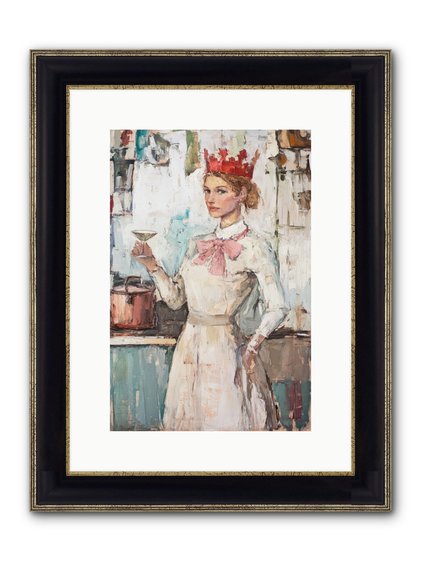 The Royal Nightcap Framed Print - Black & Gold 10x15