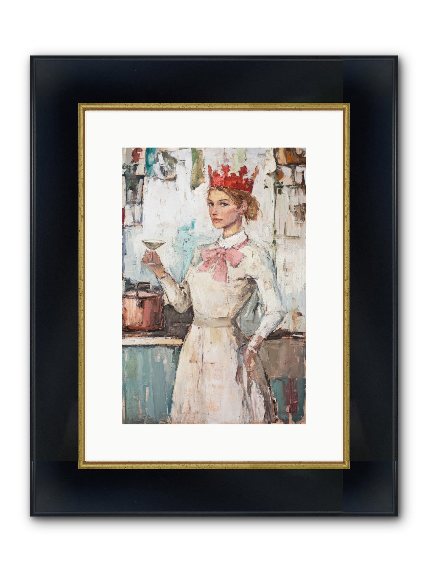The Royal Nightcap Framed Print - Wide Black w/Gold 10x15