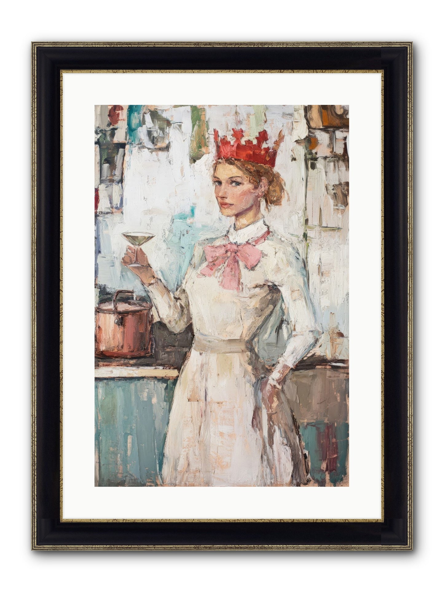 The Royal Nightcap Framed Print - Black & Gold 16x24