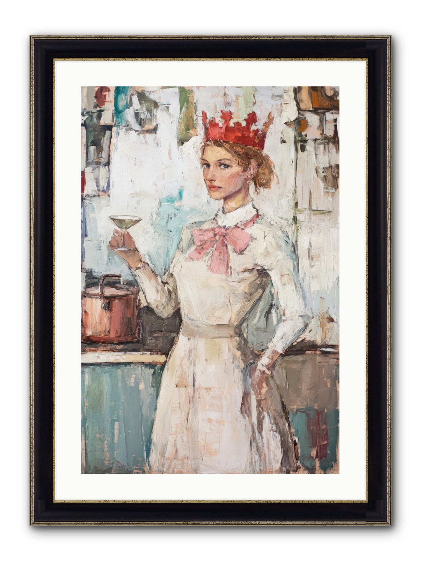 The Royal Nightcap Framed Print - Black & Gold 20x30