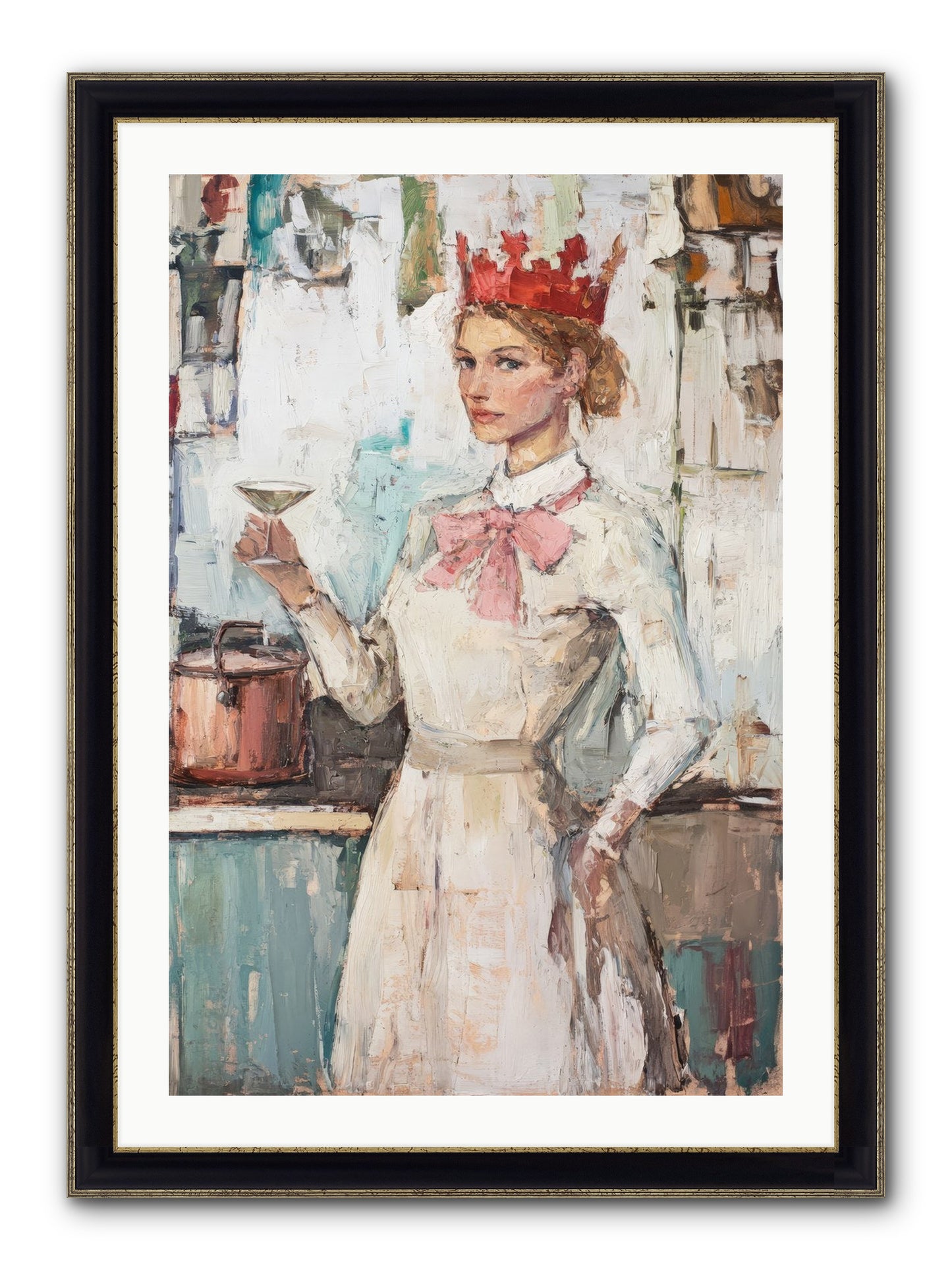 The Royal Nightcap Framed Print - Black & Gold 24x36