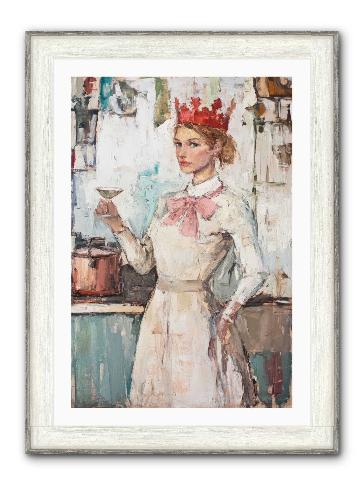 The Royal Nightcap Framed Print - Driftwood White 24x36