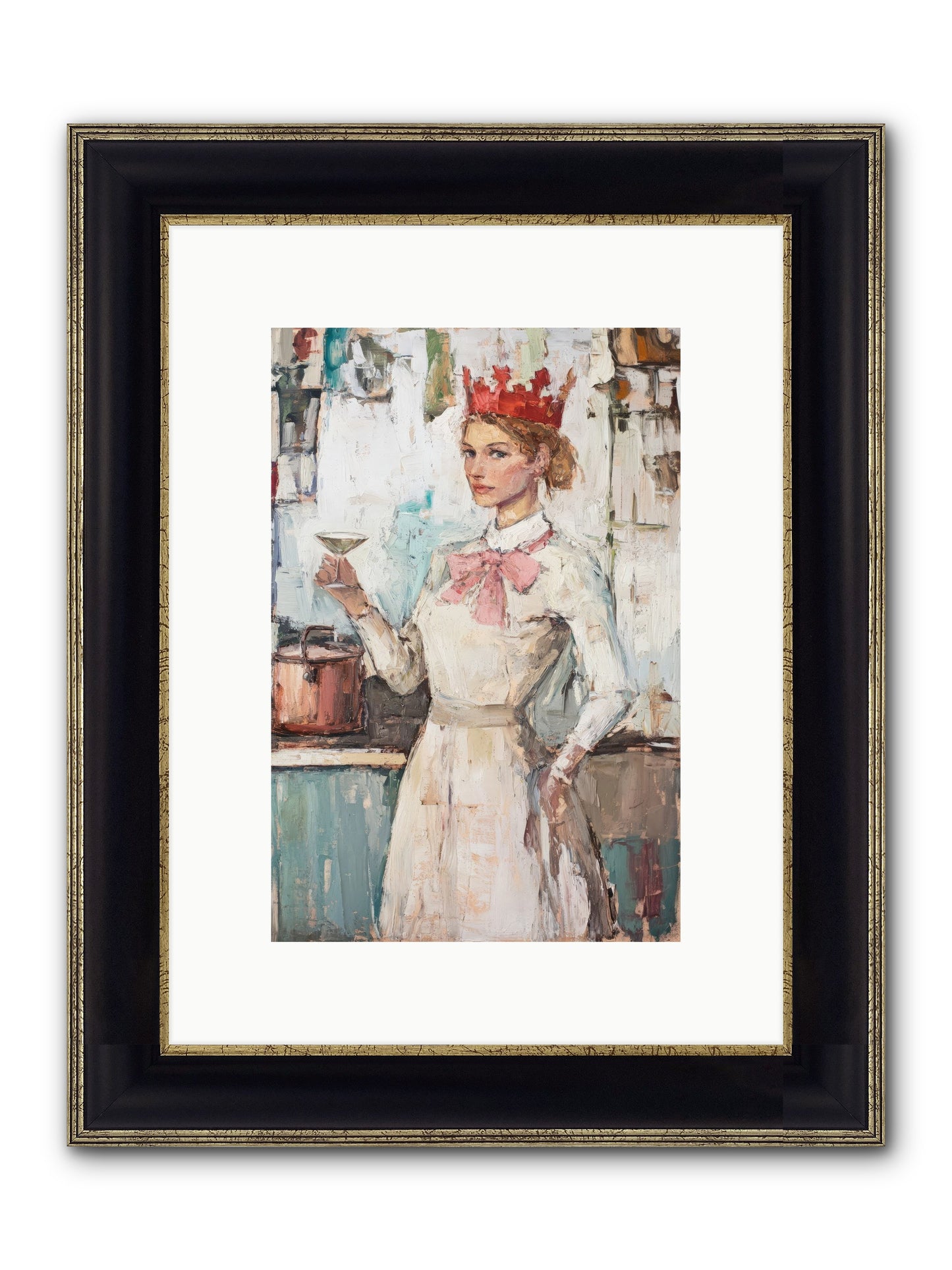 The Royal Nightcap Framed Print - Black & Gold 8x12