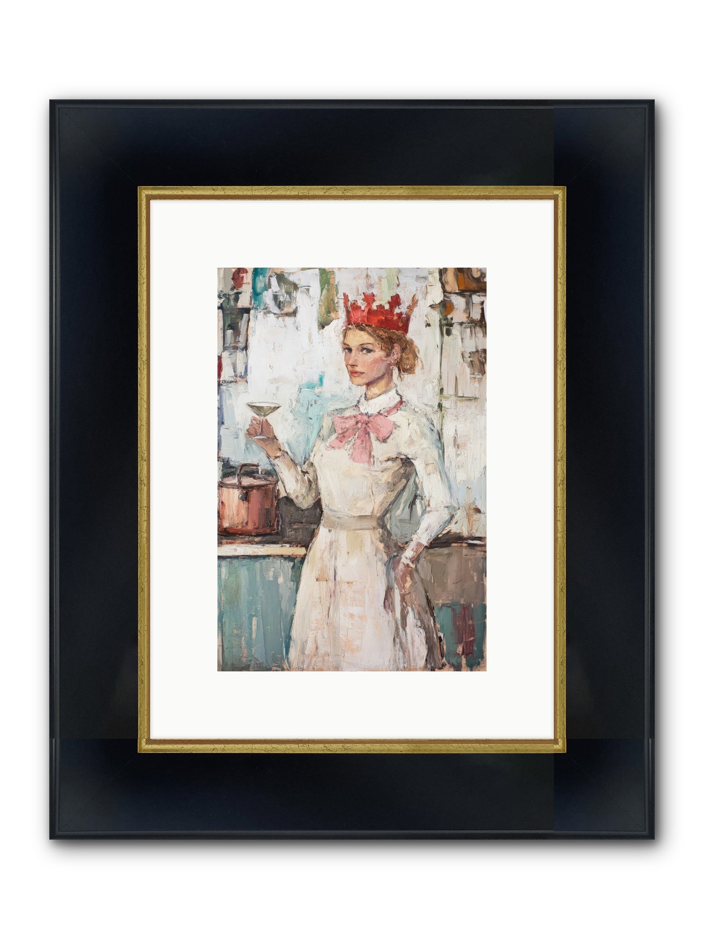 The Royal Nightcap Framed Print - Wide Black w/Gold 8x12