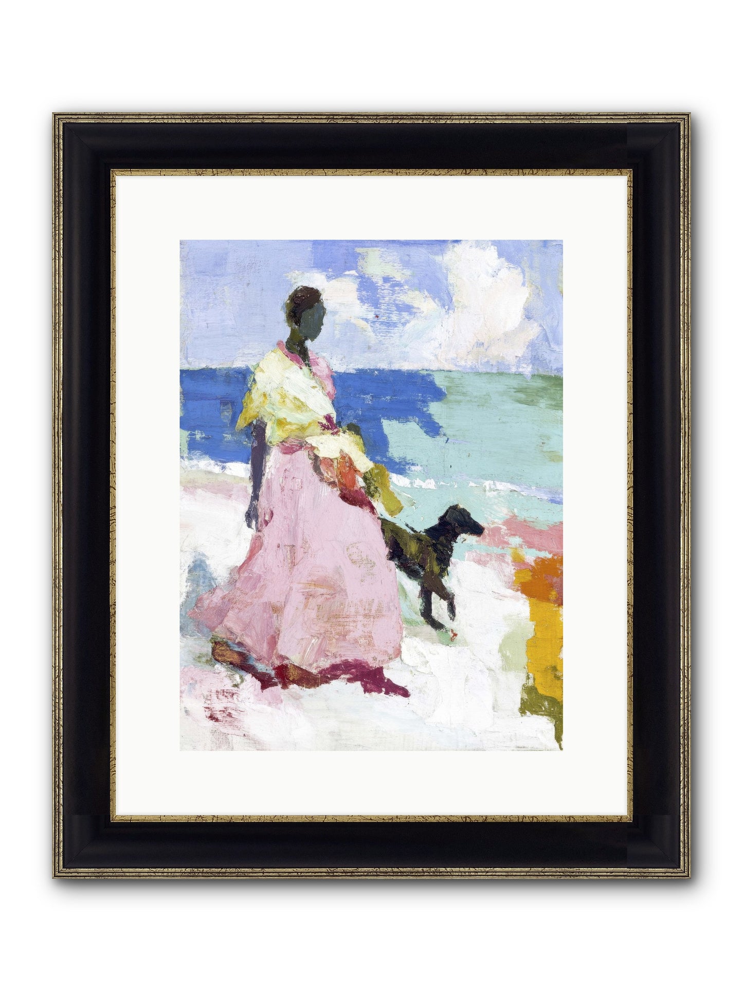 The Sea's Tender Heart Framed Print - Black & Gold 12x16
