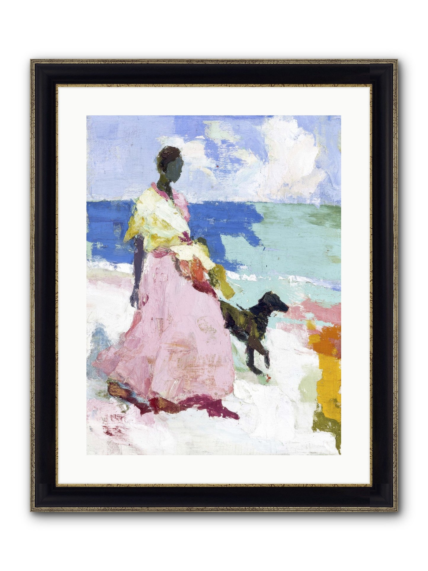 The Sea's Tender Heart Framed Print - Black & Gold 18x24