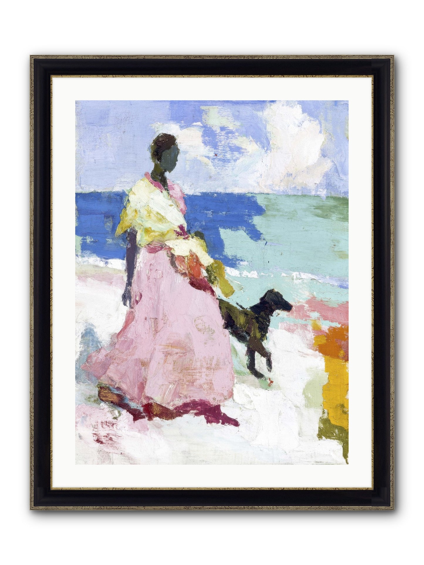 The Sea's Tender Heart Framed Print - Black & Gold 24x32