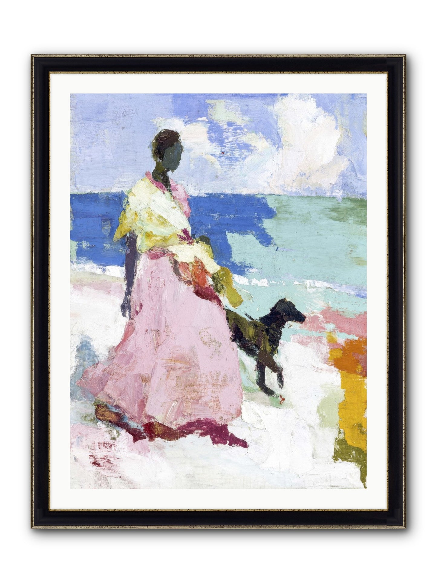 The Sea's Tender Heart Framed Print - Black & Gold 30x40