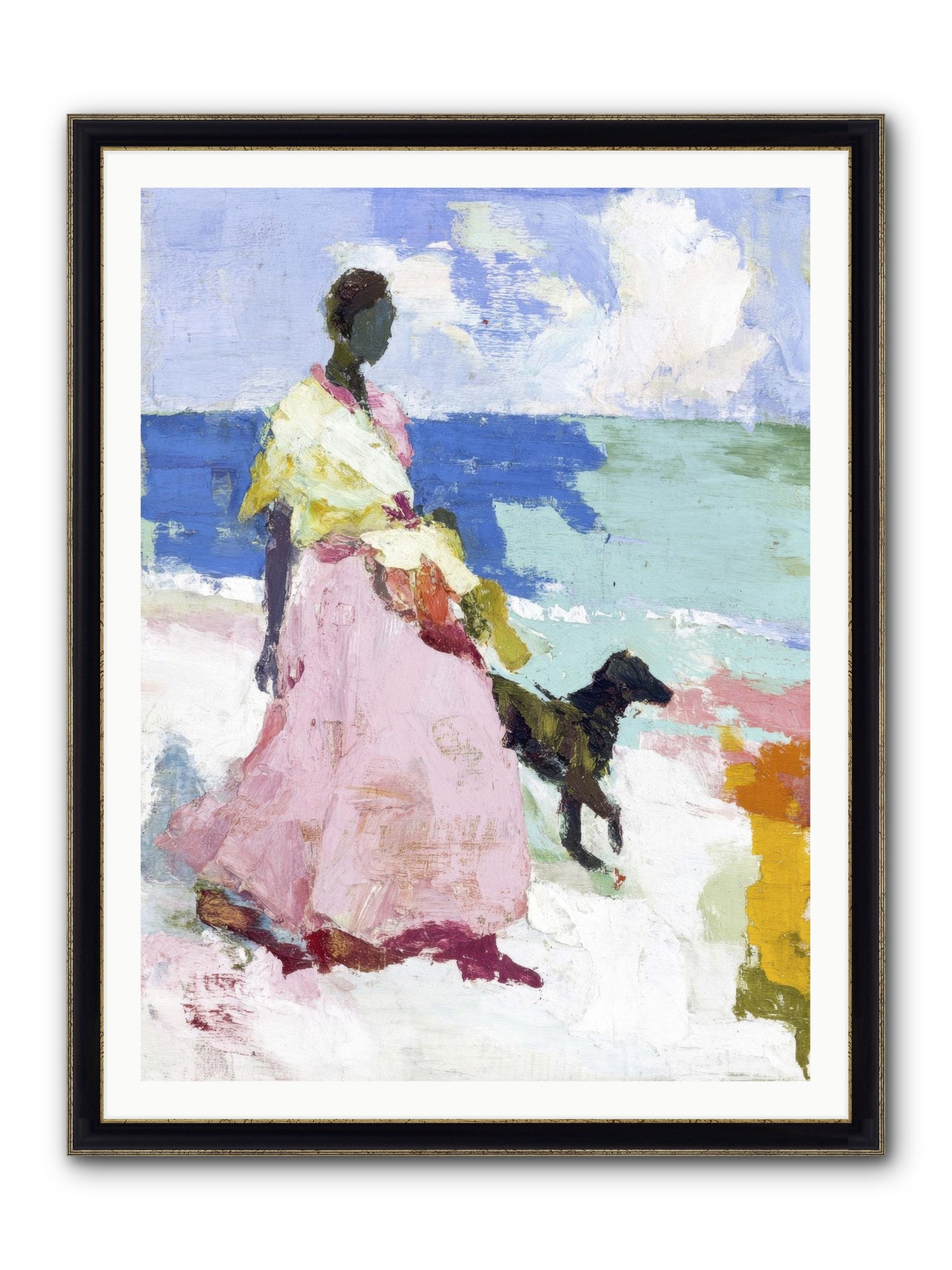 The Sea's Tender Heart Framed Print - Black & Gold 36x48