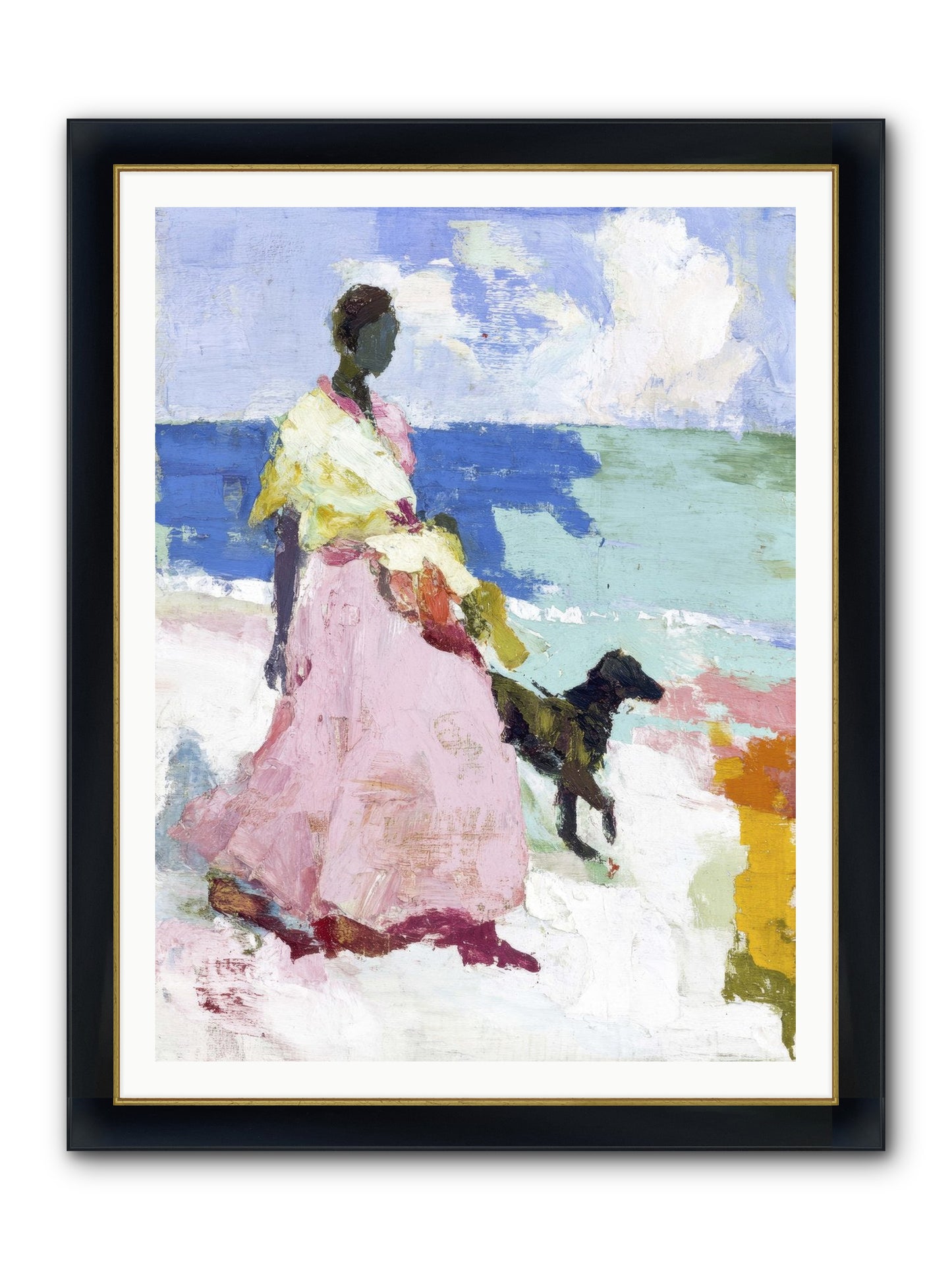 The Sea's Tender Heart Framed Print - Wide Black w/Gold 36x48