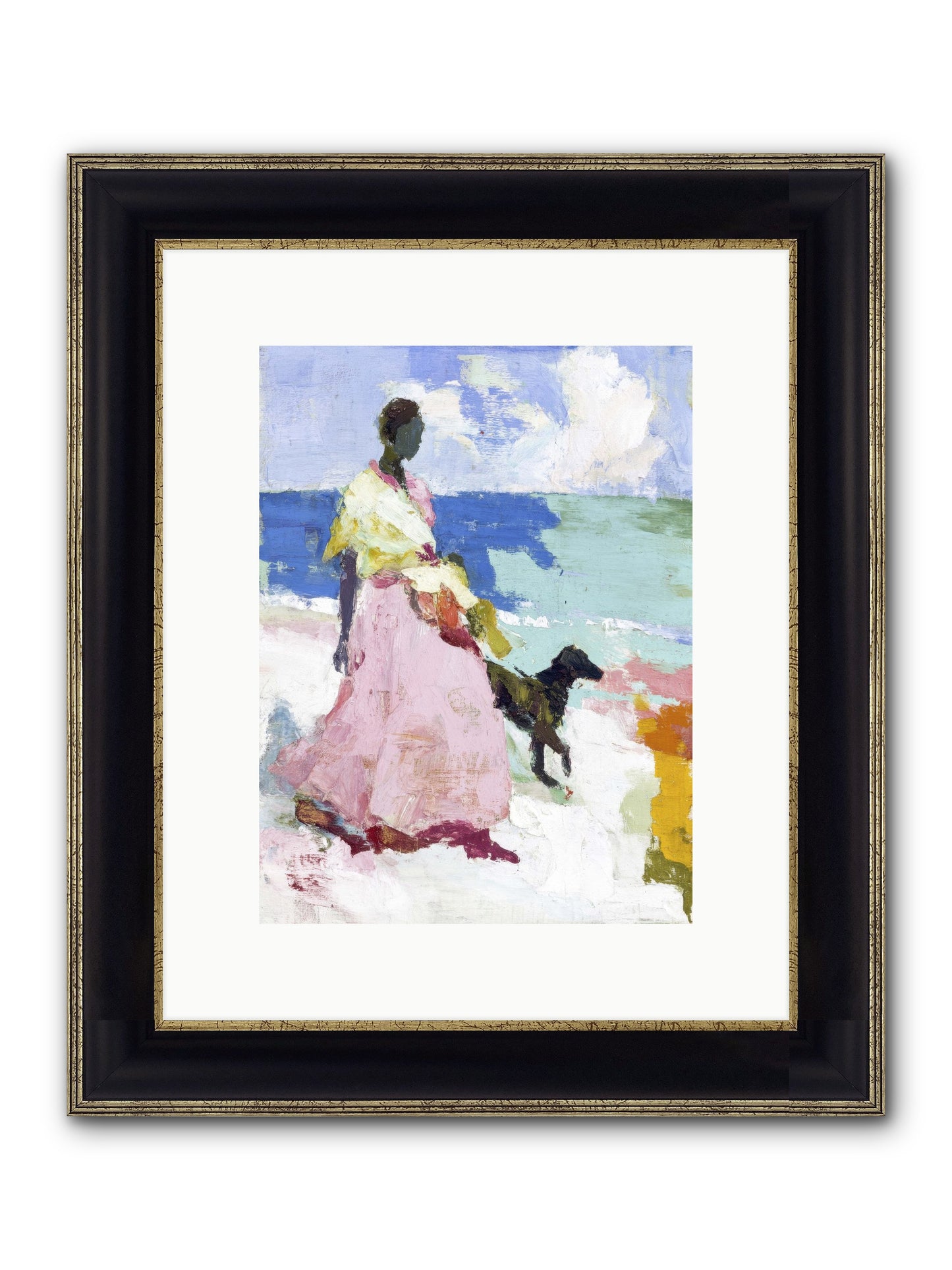 The Sea's Tender Heart Framed Print - Black & Gold 9x12
