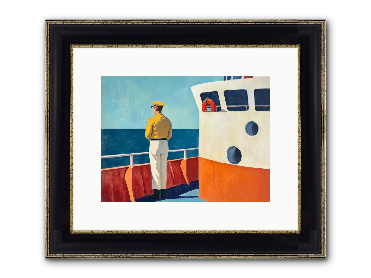 The Seafarer Framed Print - Black & Gold 12x9