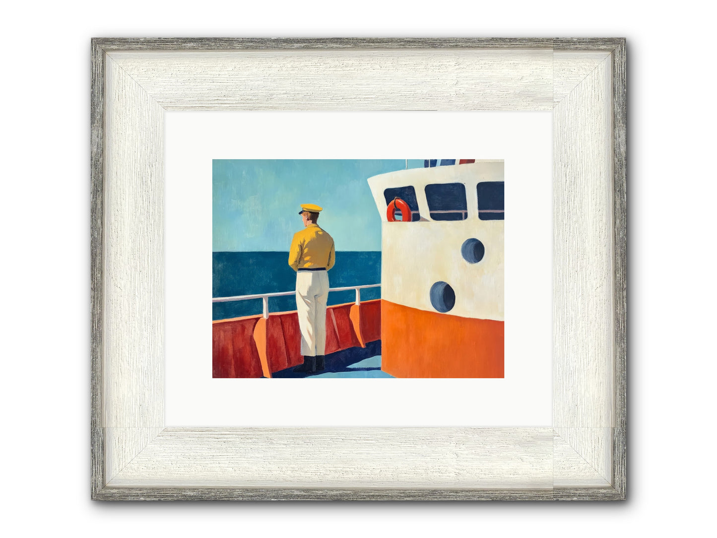 The Seafarer Framed Print - Driftwood White 12x9
