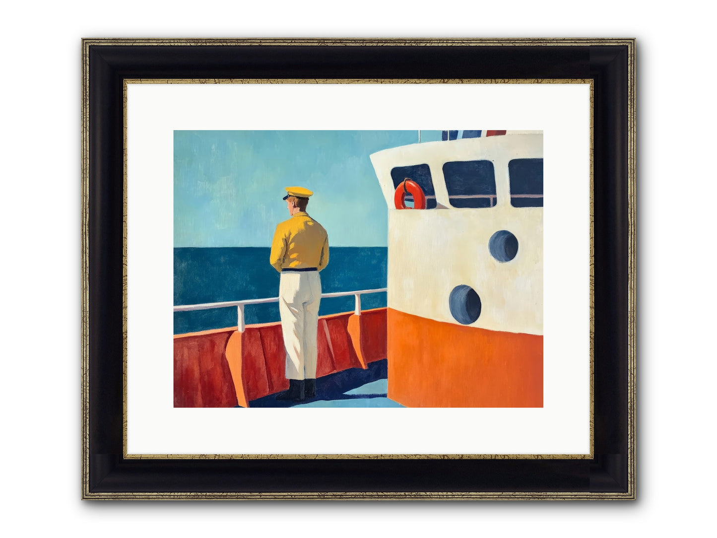 The Seafarer Framed Print - Black & Gold 16x12