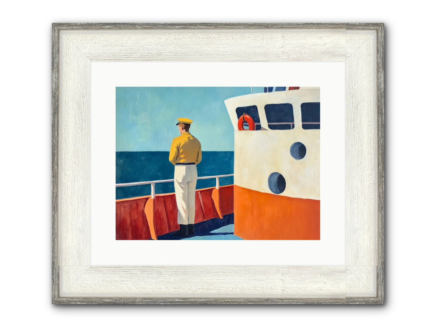 The Seafarer Framed Print - Driftwood White 16x12