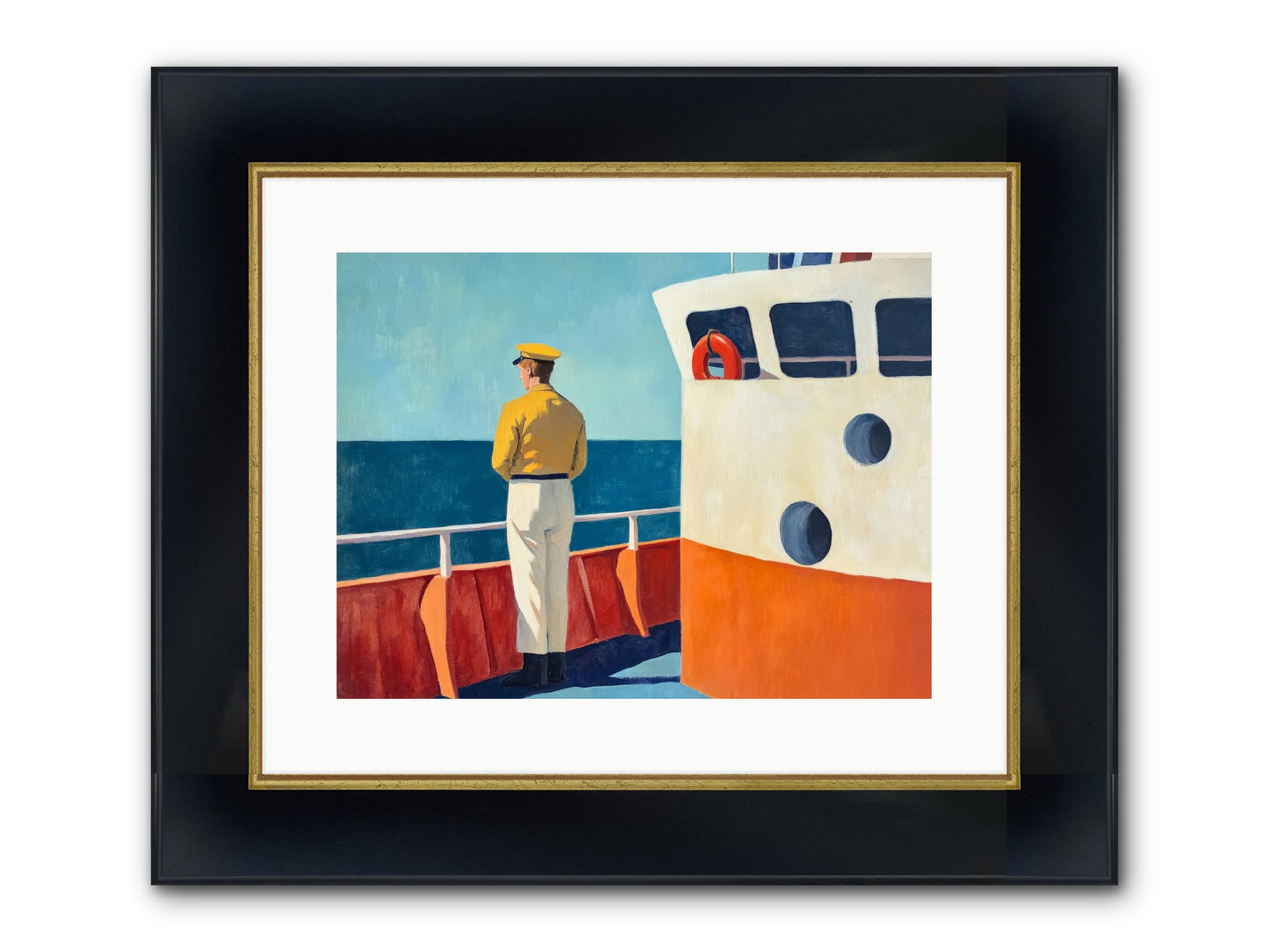 The Seafarer Framed Print - Wide Black w/Gold 16x12