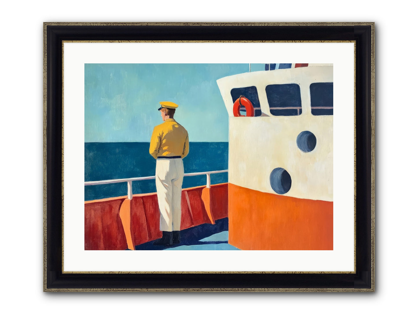 The Seafarer Framed Print - Black & Gold 24x18