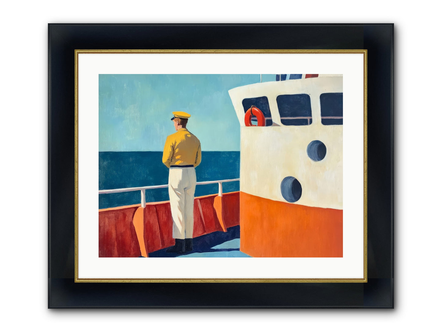 The Seafarer Framed Print - Wide Black w/Gold 24x18