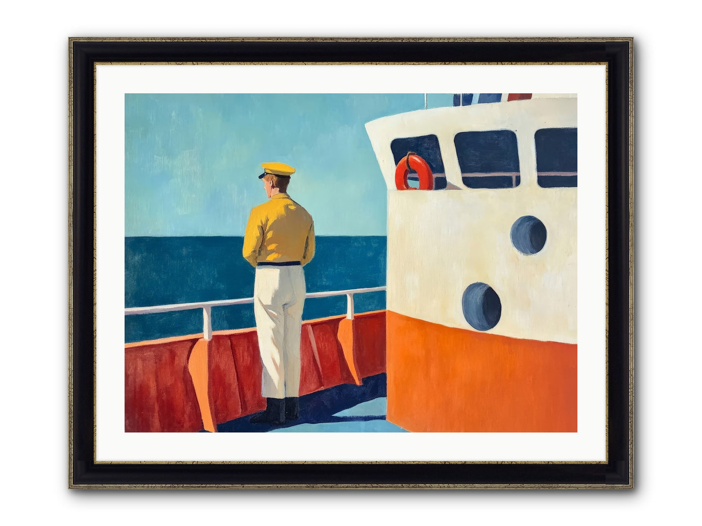 The Seafarer Framed Print - Black & Gold 32x24