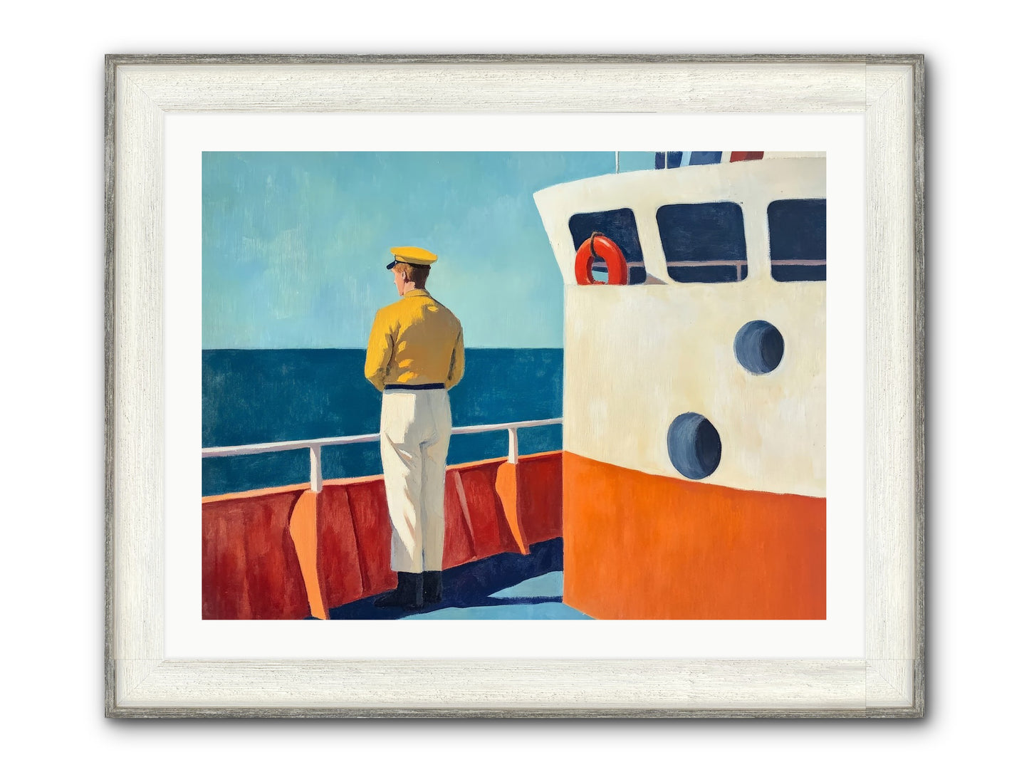 The Seafarer Framed Print - Driftwood White 32x24