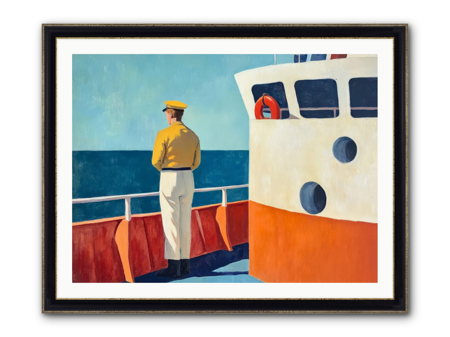 The Seafarer Framed Print - Black & Gold 40x30