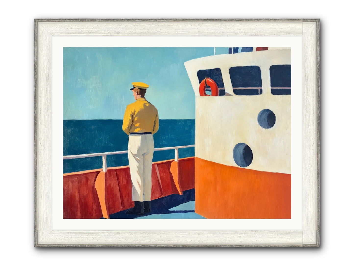 The Seafarer Framed Print - Driftwood White 40x30