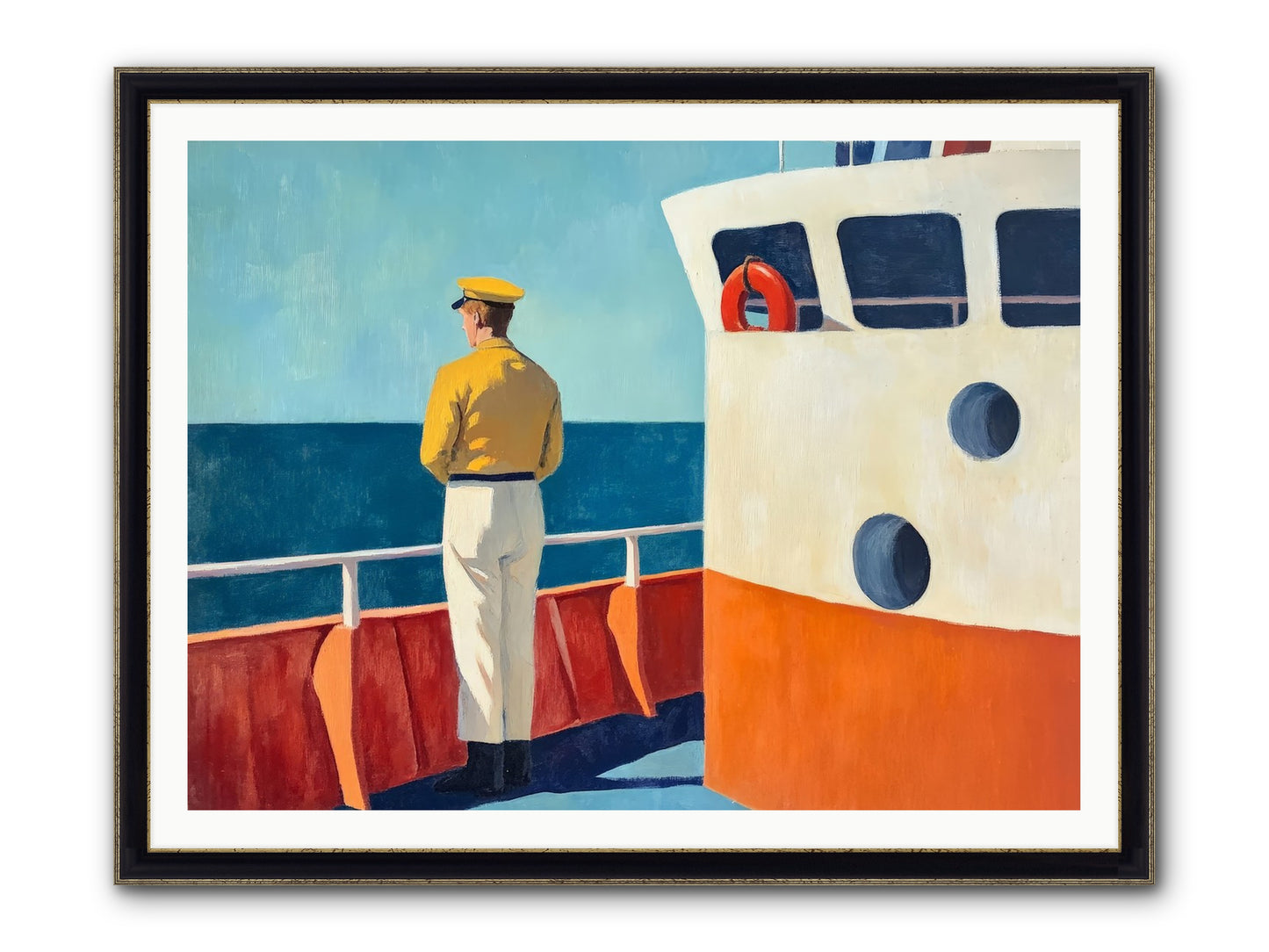 The Seafarer Framed Print - Black & Gold 48x36