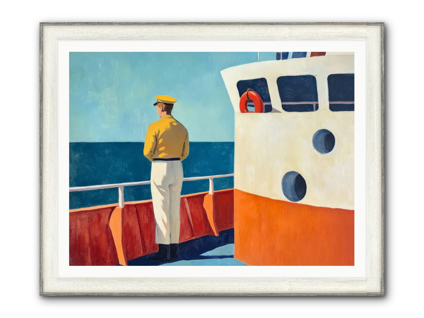 The Seafarer Framed Print - Driftwood White 48x36