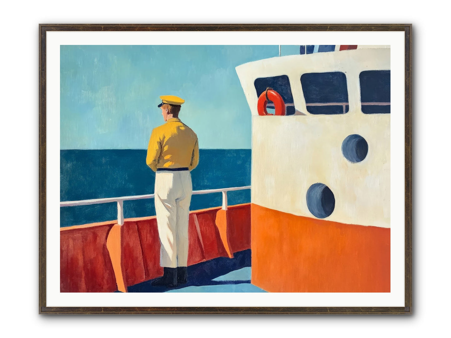 The Seafarer Framed Print - Slimwoods Black/Gold 48x36
