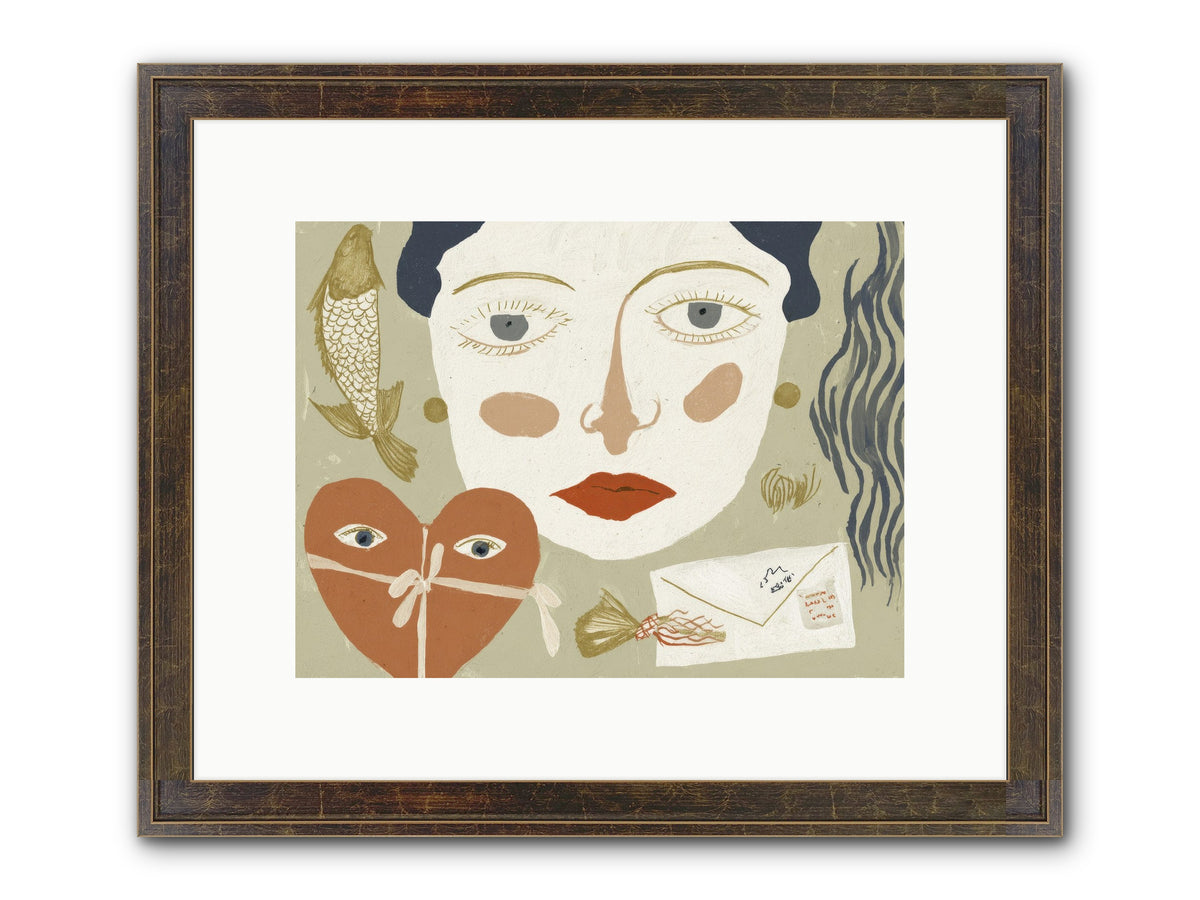 The Secret Address Of Love Framed Print - Slimwoods Black/Gold 12x9