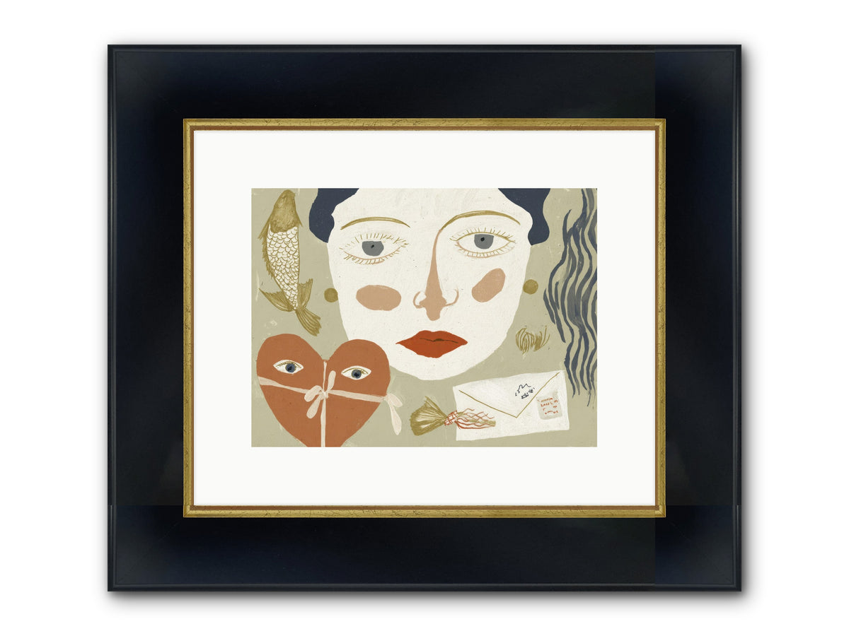 The Secret Address Of Love Framed Print - Wide Black w/Gold 12x9