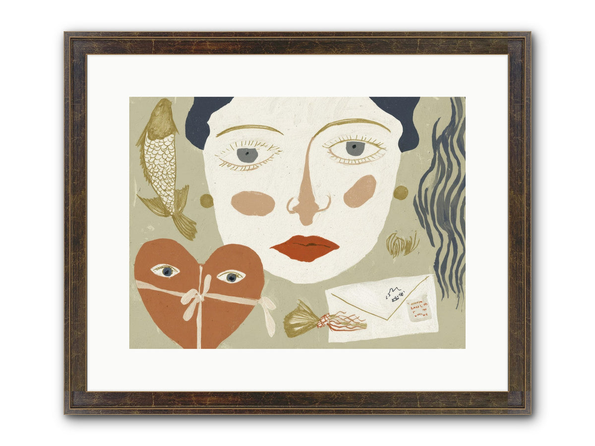 The Secret Address Of Love Framed Print - Slimwoods Black/Gold 16x12