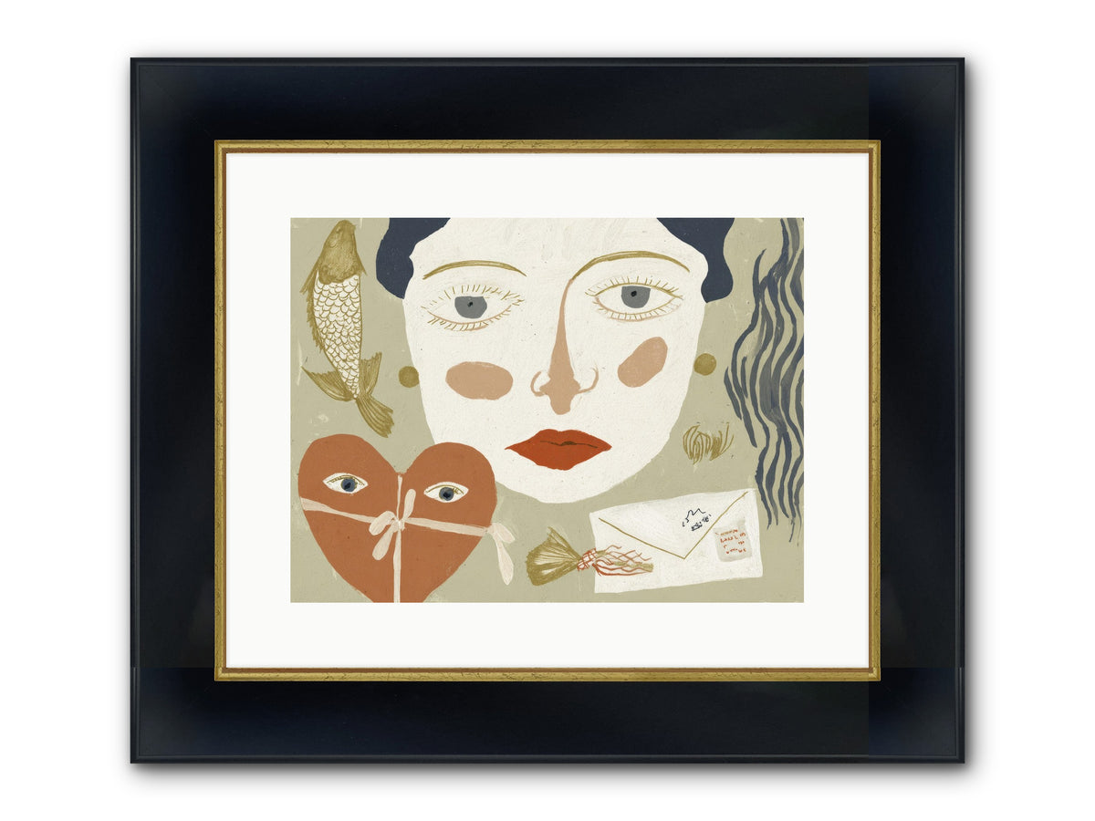 The Secret Address Of Love Framed Print - Wide Black w/Gold 16x12