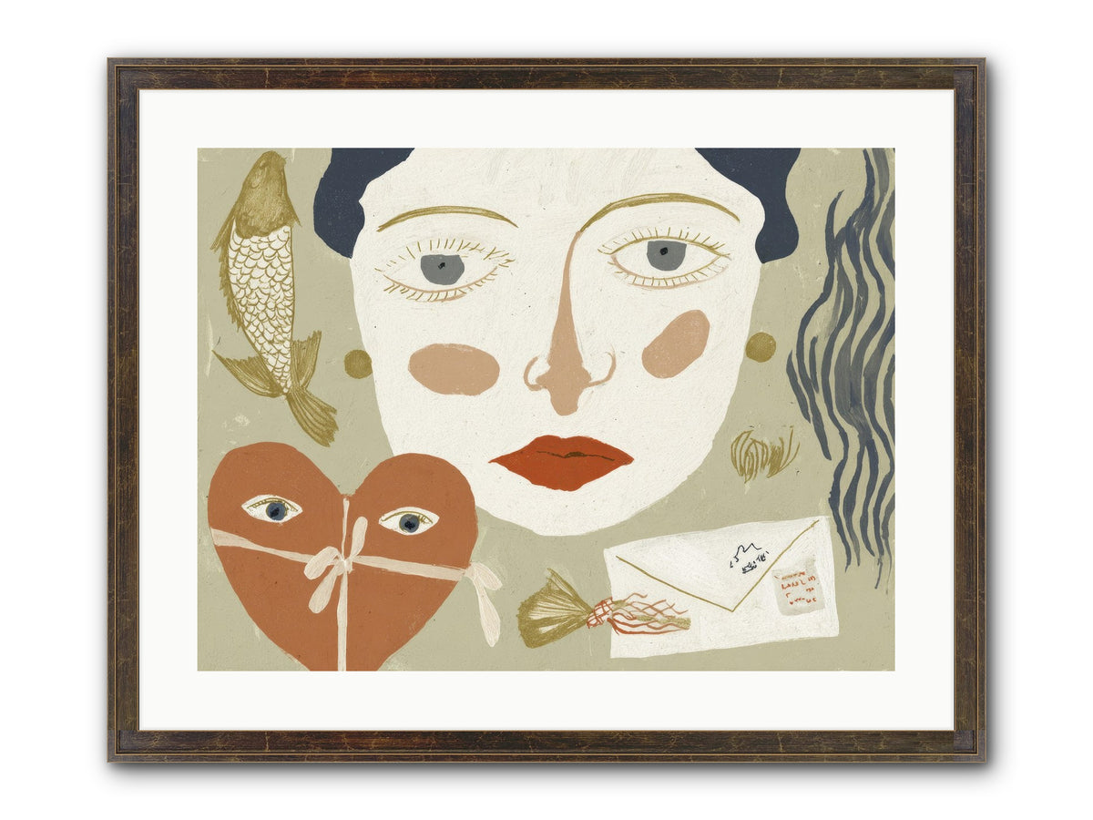 The Secret Address Of Love Framed Print - Slimwoods Black/Gold 24x18